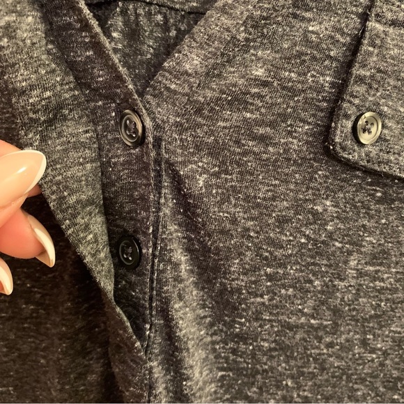 Addition Elle Women’s Shirt Size X US 12 Marle Grey Pullover Linen Rill Sleeves - Picture 6 of 11